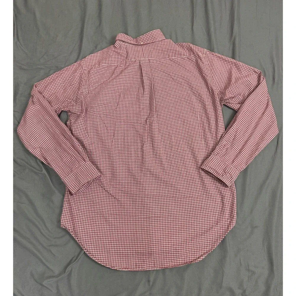 Polo Ralph Lauren Mens Medium Red White Check Button Down Shirt Long Sleeve